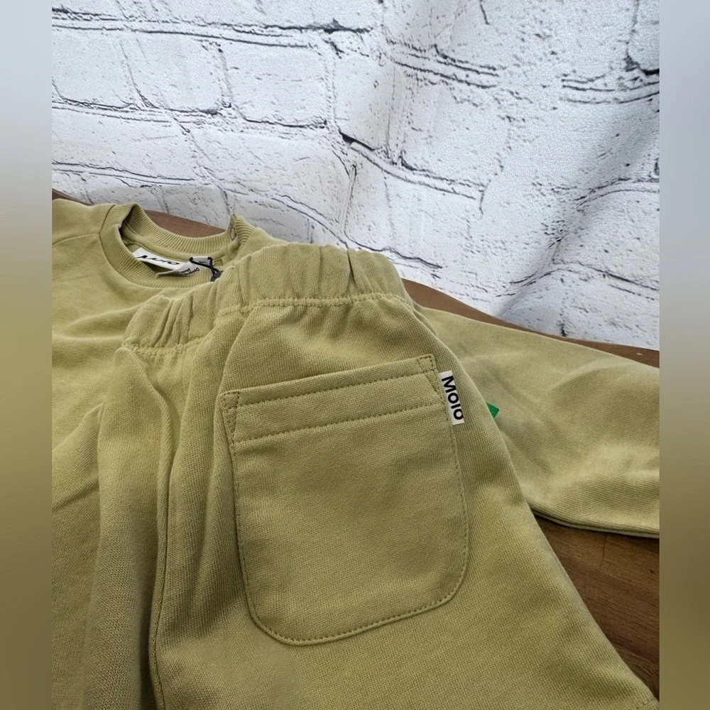 Molo Kids Yellow/Green Sweatshirt & Shorts Set NWT